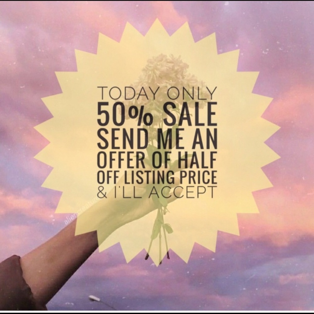 Everything in my closet buy one get one 50% .